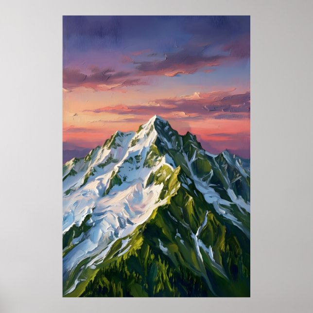 Frozen Mountain Nature Lover Wall Art Poster (Vorne)