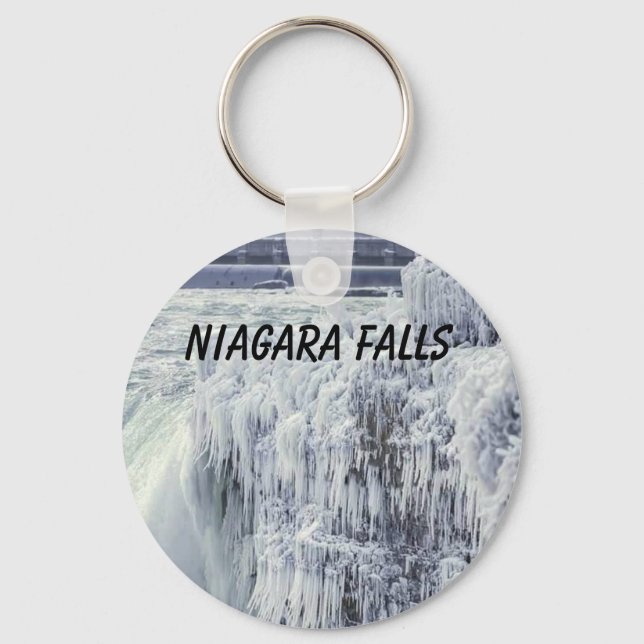 Frozen Niagara Falls Button Schlüsselanhänger (Vorderseite)