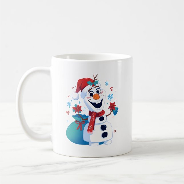 Frozen Olaf - Festlicher Cartoon Snowman mit Red H Kaffeetasse (Links)