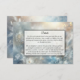 Frozen Petals in a Golden Winter Mist Wedding Begleitkarte