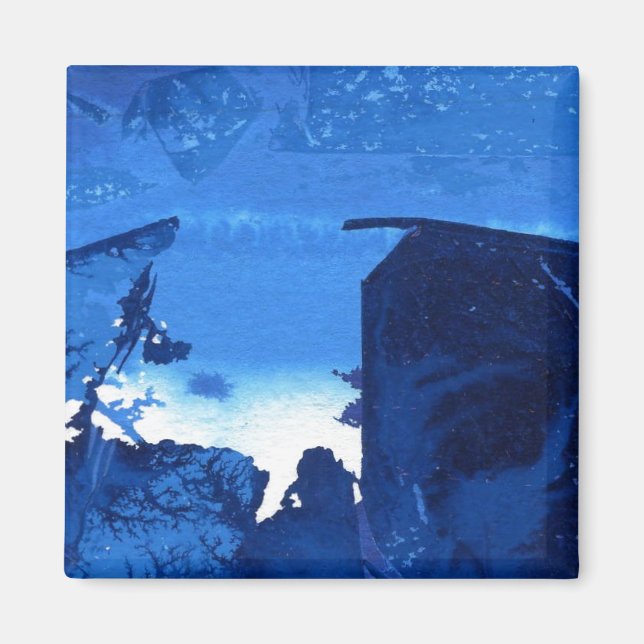 "Frozen Ridge #3" Abstrakt Art Magnet (Vorne)