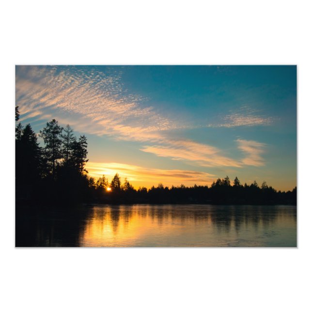 Frozen See bei Sonnenuntergang Fotodruck (Vorne)