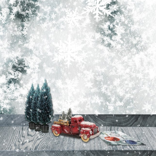 Frozen See Ice & Fresh Fallen Snowflakes Geschenkpapier Set (Frozen Lake Ice & Fresh Fallen Snowflakes Christmas Holiday Gift Wrapping Paper Sheets Trio)