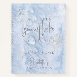 Frozen Snowflake Blue Baby Shower Guest Book Notizbuch