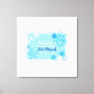 FROZEN SNOWFLAKES Bat Mitzvah Sign-In Memory Board Leinwanddruck