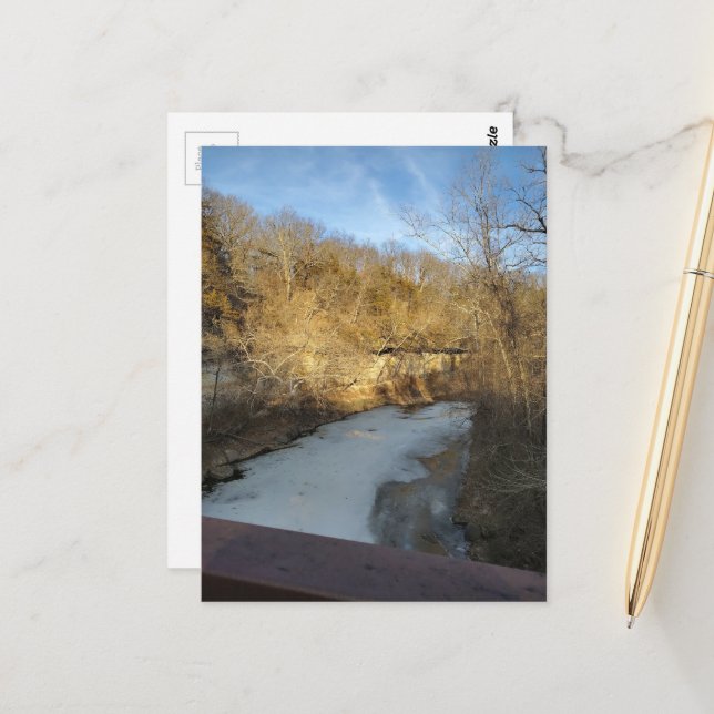 Frozen Stream in the Burlington Iowa  Postkarte (Vorderseite/Rückseite Beispiel)