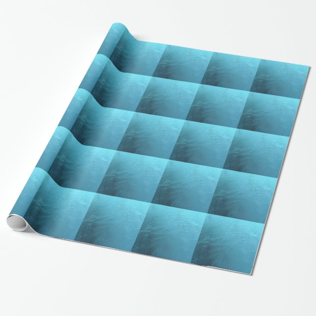 Frozen Water Ice Blue Frost Chic Winter Metallic Geschenkpapier (Ungerollt)