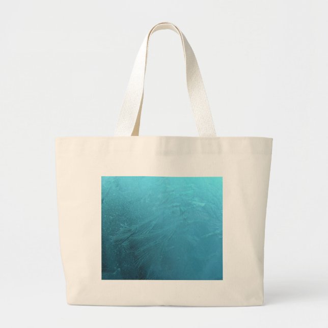 Frozen Water Ice Blue Frost Chic Winter Metallic Jumbo Stoffbeutel (Vorne)