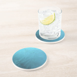 Frozen Water Ice Blue Frost Chic Winter Metallic Sandstein Untersetzer