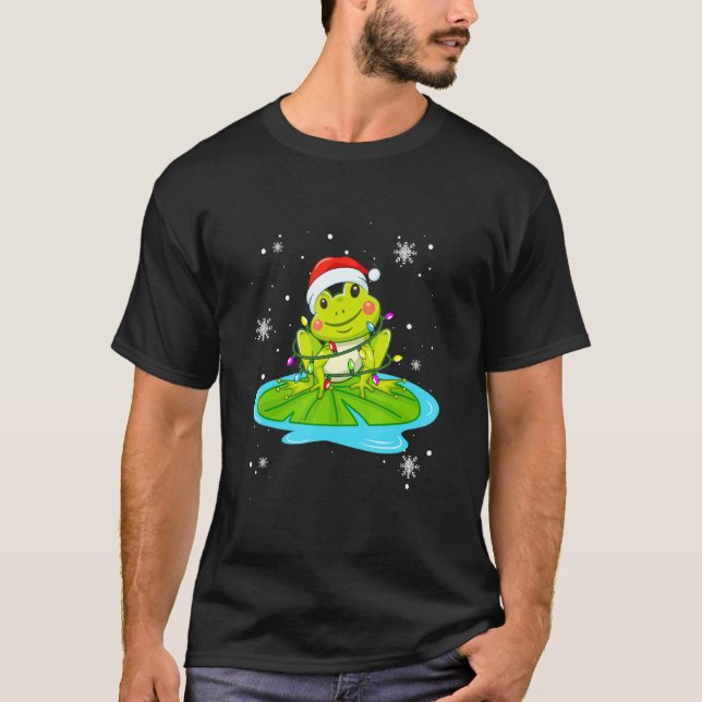 Frozen Weihnachtslicht Led Weihnachtsmannmütze Wei T-Shirt (Vorderseite)