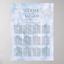 Frozen Winter Silver Snowflakes Hochzeit Poster