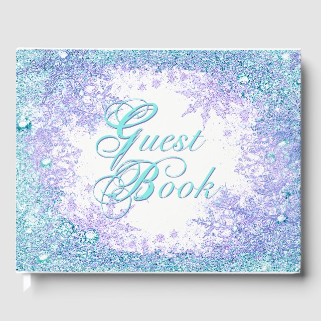 Frozen Winter Wonderland Birthday Party Guest Book Gästebuch (Vorderseite)