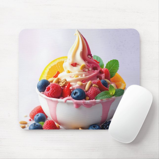 Frozen Yogurt With Fruit and Nuts Mousepad (Mit Mouse)