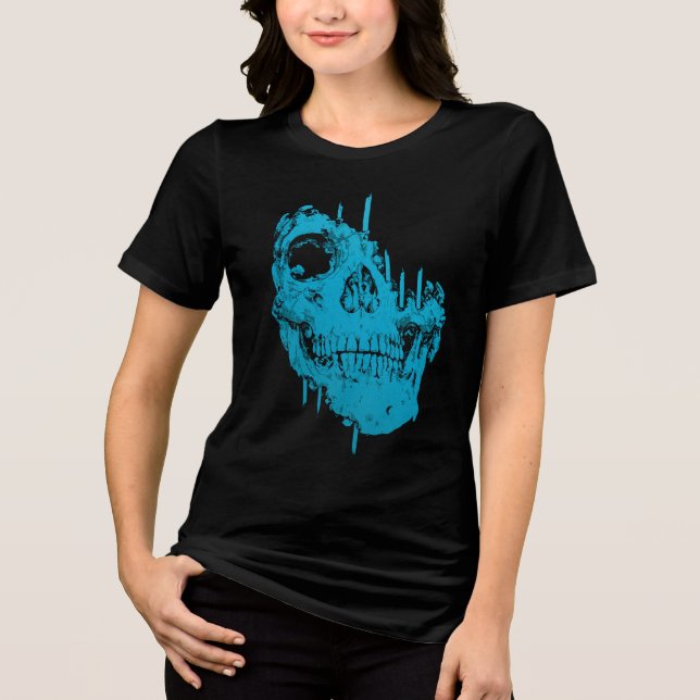 Frozenschädel: Blauer Untergang Tri-Blend Shirt (Vorderseite)