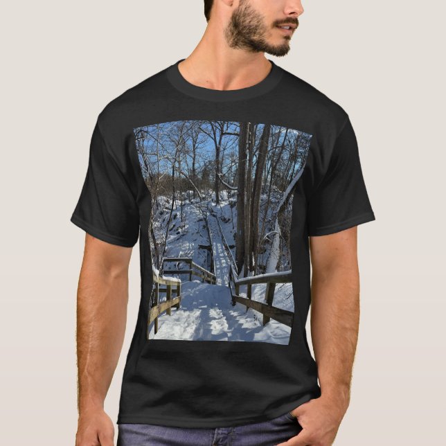 Froztreppen: Great Falls Winter T-Shirt (Vorderseite)