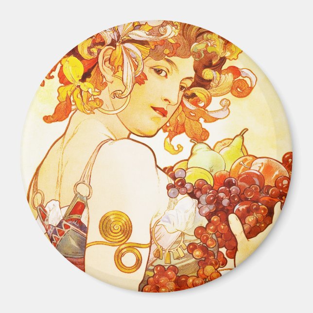 Frucht, Alphonse Mucha - Magnet (Vorne)