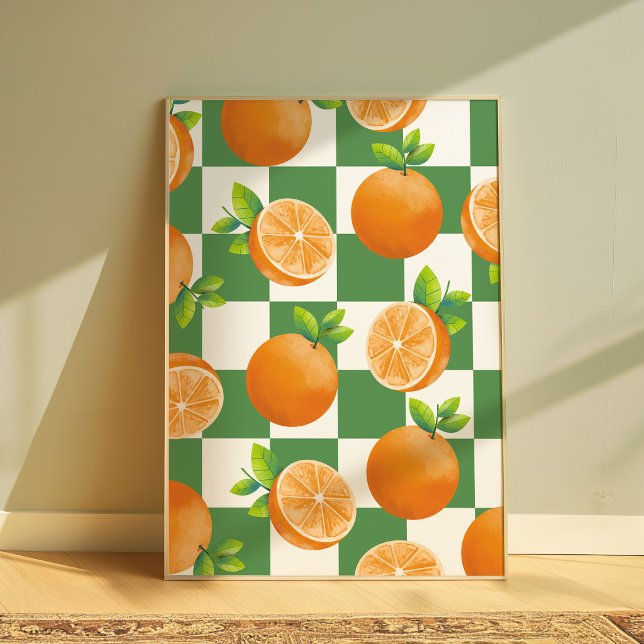Frucht Ästhetik Orange Schachbrett Wandkunst Poster (Von Creator hochgeladen)
