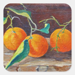 Frucht auf einem Regal 2014 2 Quadratischer Aufkleber