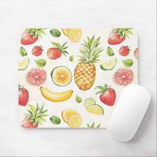 Frucht  Banane Limette Zitrone Erdbeere Ananas Mousepad
