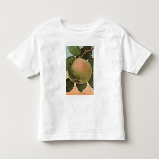 Frucht Chromo Lithographie von Newtown Pippen Kleinkind T-shirt (Vorderseite)