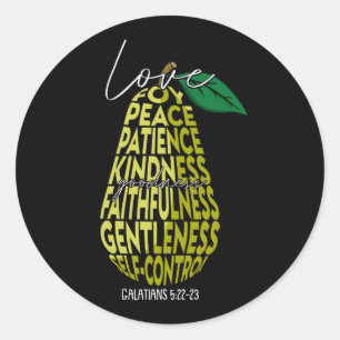 Frucht der Geist Liebe Joy Peace Patience Kindness Runder Aufkleber