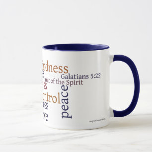 Frucht der Geist-Tasse: Galatians 5:22 - 23 - Blau Tasse