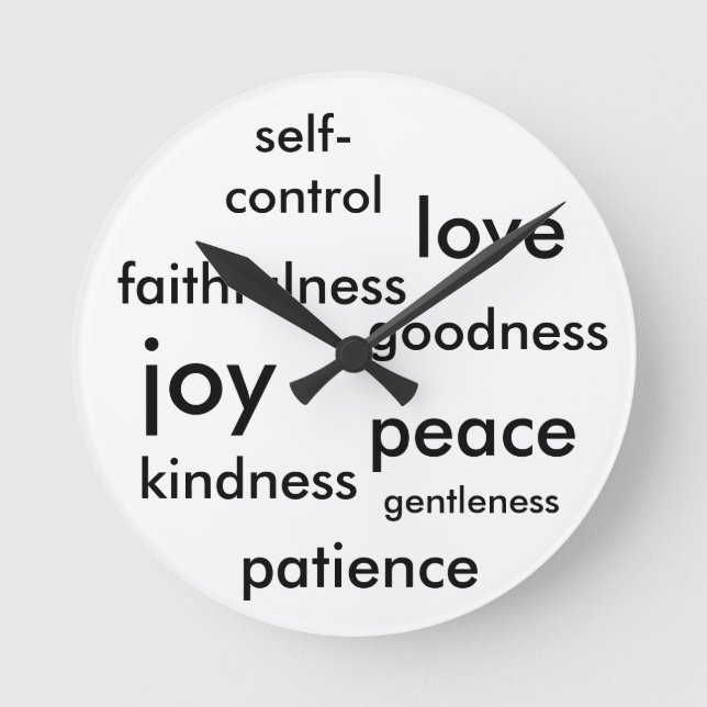 Frucht der Geist-Uhr Runde Wanduhr (Vorderseite)