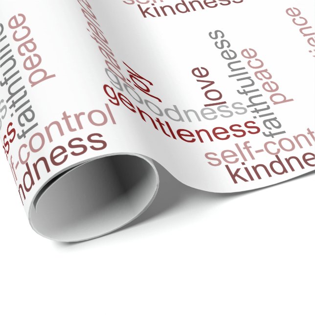 Frucht der Geist-Wort-Kunst Geschenkpapier (Rolleneckpunkt)