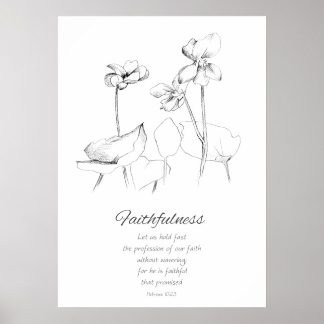 Frucht der Geisthebräische 10:23 Bibelschrift Poster (Vorne)