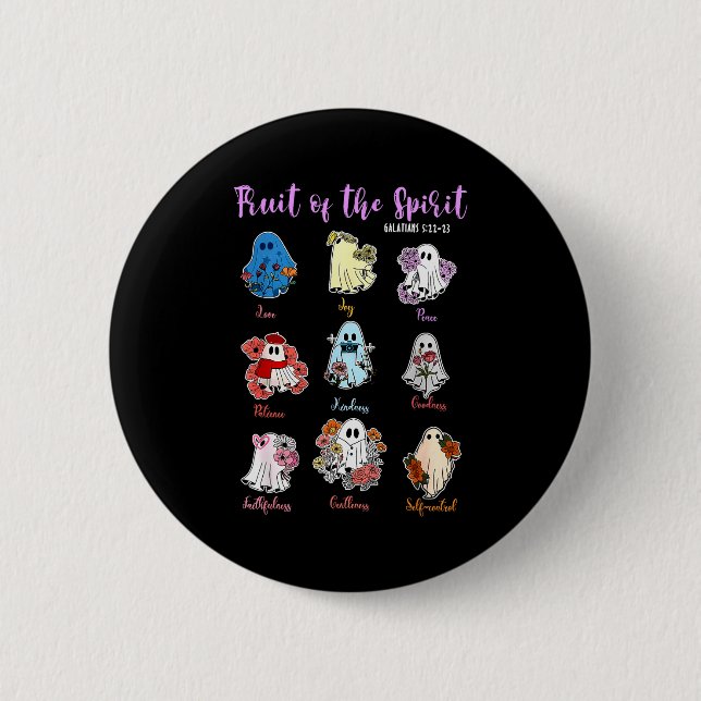 Frucht des Geistes Christlich-religiöses Halloween Button (Vorderseite)