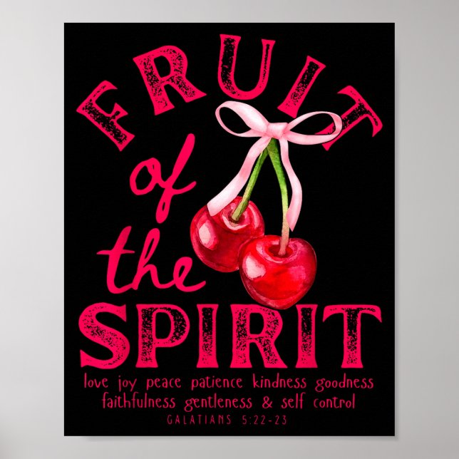 Frucht des Geistes Christliche Kokette Rosa Schlei Poster (Vorne)