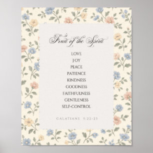 Frucht des Geistes Galater 5:22–23 Bibelvers Poster