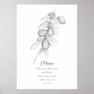 Frucht des Geistes Hebräer 12:14 Bibel Schrift Poster