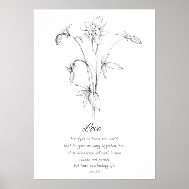 Frucht des Geistes Johannes 3:16 Liebe Schrift Bib Poster (Vorne)