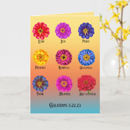 Frucht des Geistes mit Zinnias Karte
