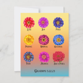 Frucht des Geistes Mit Zinnias Postkarte