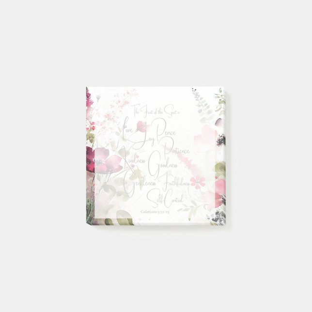 Frucht des Geistes rosa floral Post-it Klebezettel (Vorderseite)