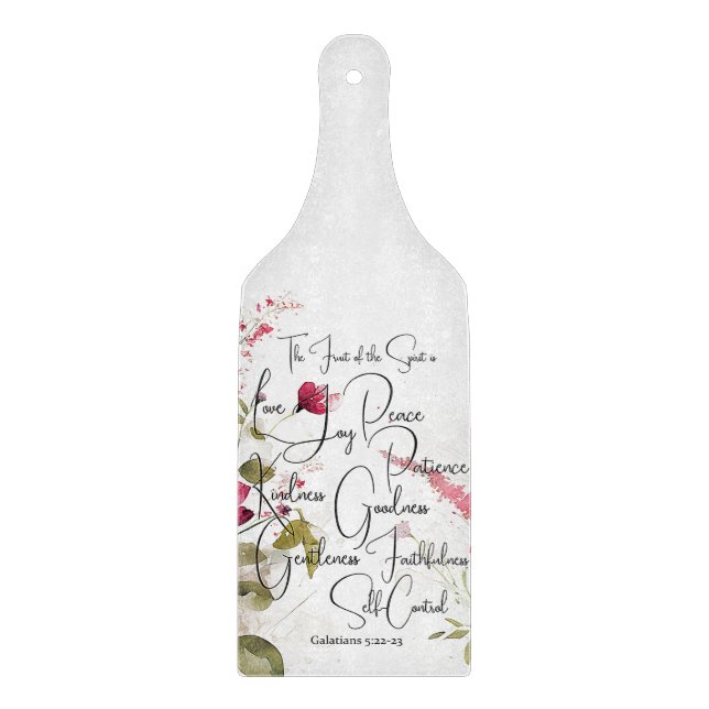 Frucht des Geistes rosa floral Schneidebrett (Vorderseite)