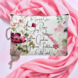 Frucht des Geistes rosa floral Zubehörtasche