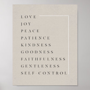 Frucht des Heiligen Geistes - Galaten 5:22-23 Bibe Poster