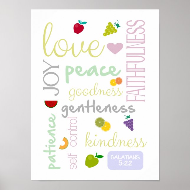 Frucht des Heiligen Geistes niedliches christliche Poster (Vorne)