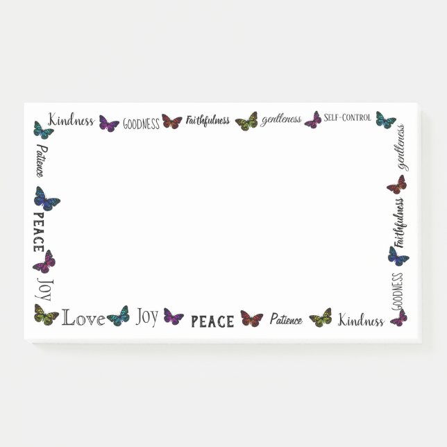 Frucht des Spirit Bible Verse Butterfly Post-it Klebezettel (Vorderseite)