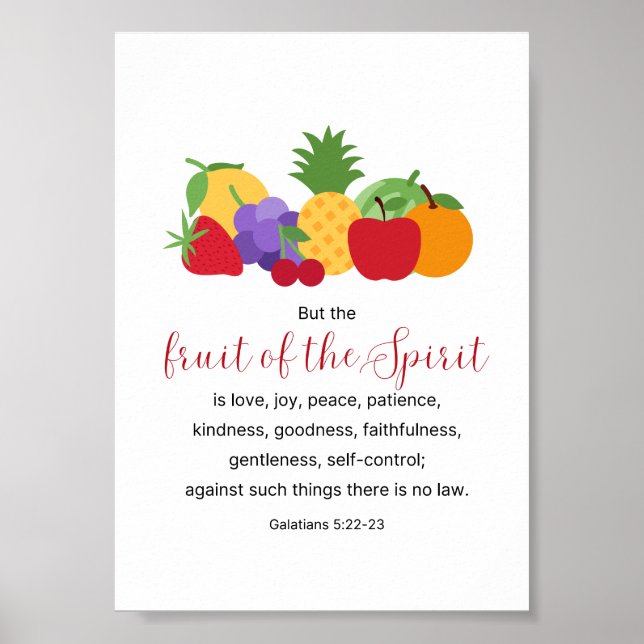 Frucht des Spirit Christlich Bible Verse Poster (Vorne)