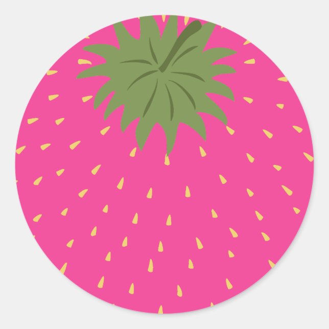 Frucht Erdbeere Runder Aufkleber (Vorderseite)