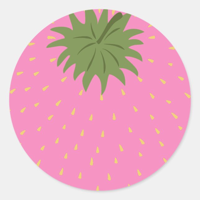 Frucht Erdbeere Runder Aufkleber (Vorderseite)