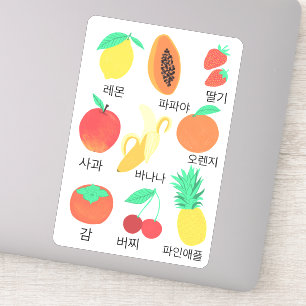Frucht Flash Cards Koreanischer Fruchtigkeitsspass Aufkleber