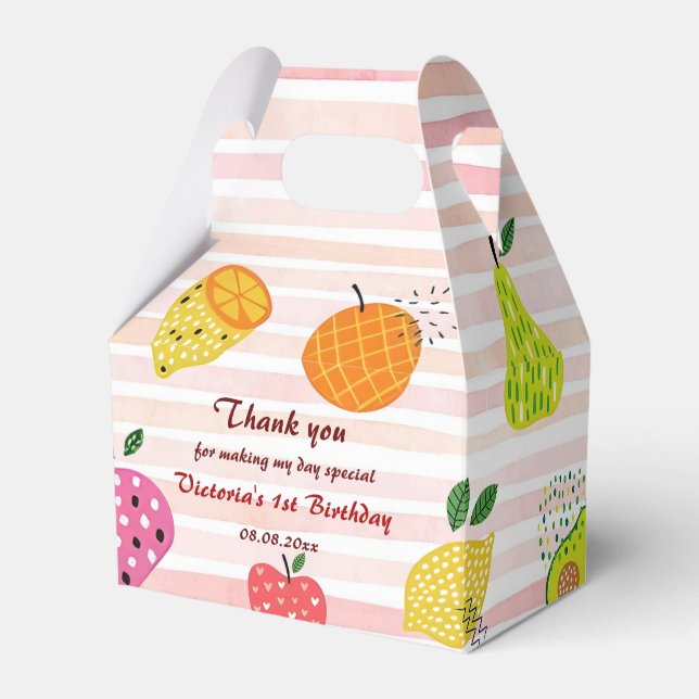 Frucht Geburtstagsparty Großes Obst Geschenkschachtel (Vorderseite)