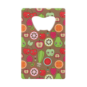 Frucht-Küchen-Muster Kreditkarten Flaschenöffner