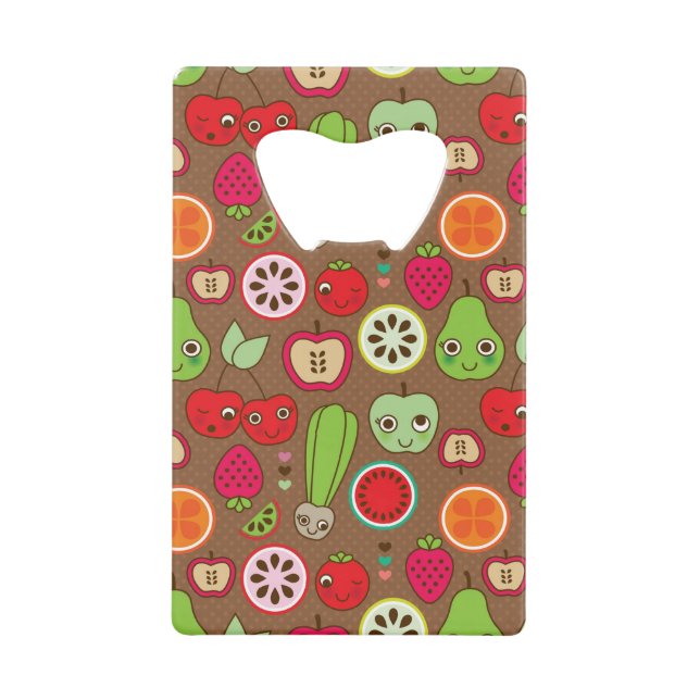 Frucht-Küchen-Muster Kreditkarten Flaschenöffner (Vorderseite)