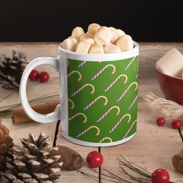 Frucht mehrfarbige Candy Cane Pattern Tasse (Fruity Multicolored Candy Cane Pattern Mug)